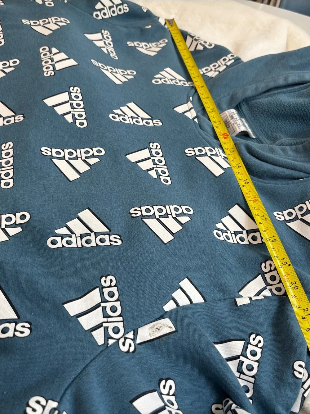 adidas Teal Allover Logo Pullover Hoodie XXT #Campus #Athleisure #Tailgates#Jock